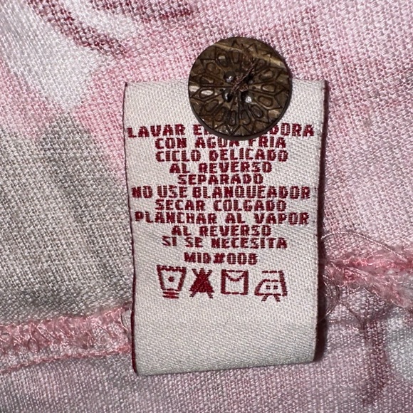 Pink Hawaiian floral tropical short sleeve button up shirt top summer beach M - Picture 9 of 11